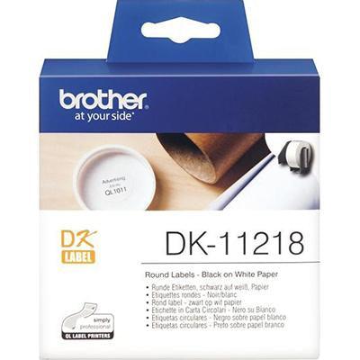 Brother Dk-11218 White Round Dye Cut 24Mm Roll 1000 DK11218 - SuperOffice