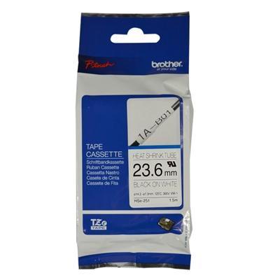 Brother Hse-251 Heat Shrink Tube Cartridge 23.6Mm Black On White HSe251 - SuperOffice