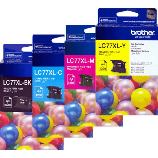 Brother LC-77XL Ink Cartridge High Yield Black/Cyan/Magenta/Yellow Set LC77XL LC77XL Set - SuperOffice