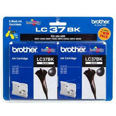 Brother Lc37 Ink Cartridge Black Twin Pack B37BT - SuperOffice