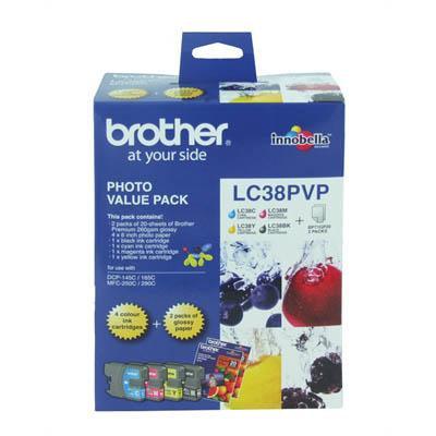 Brother Lc38Pvp Ink Cartridge Photo Value Pack LC-38PVP - SuperOffice