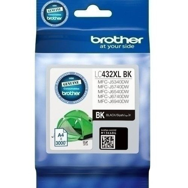 Brother LC432XL High Yield Ink Cartridge Black Genuine LC-432XLB LC-432XLBK - SuperOffice