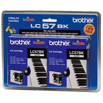 Brother Lc57Bk2Pk Ink Cartridge Black Pack 2 LC-57BK2PK - SuperOffice