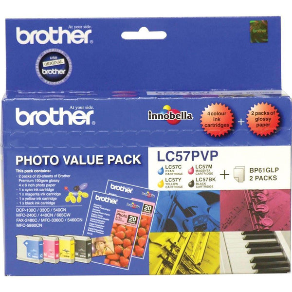 Brother Lc57Pvp Ink Cartridge Photo Value Pack LC-57PVP - SuperOffice
