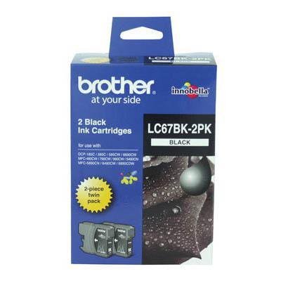 Brother Lc67Bk2Pk Ink Cartridge Black Pack 2 LC-67BK2PK - SuperOffice
