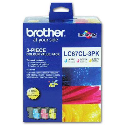 Brother Lc67Cl3Pk Ink Cartridge Value Pack Cyan/Magenta/Yellow LC-67CL3PK - SuperOffice