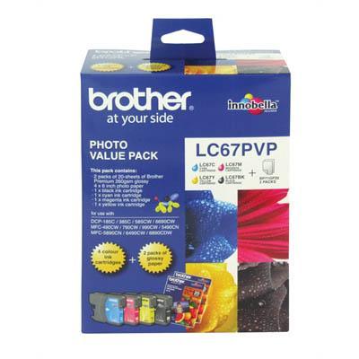 Brother Lc67Pvp Ink Cartridge Photo Value Pack LC-67PVP - SuperOffice