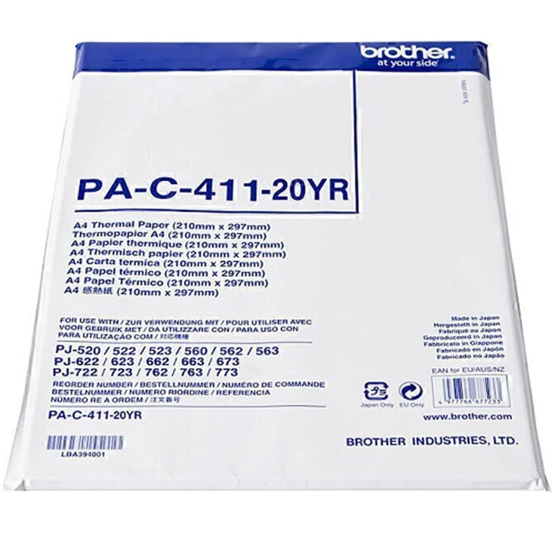 Brother PA-C-411 20 Year Archive Thermal Paper A4 Pack 100 Sheets PocketJet Printers PA-C-411-20YR - SuperOffice