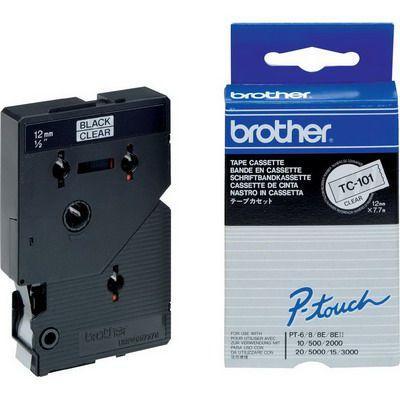 Brother Tc-101 Labelling Tape 12Mm Black On Clear TC101 - SuperOffice