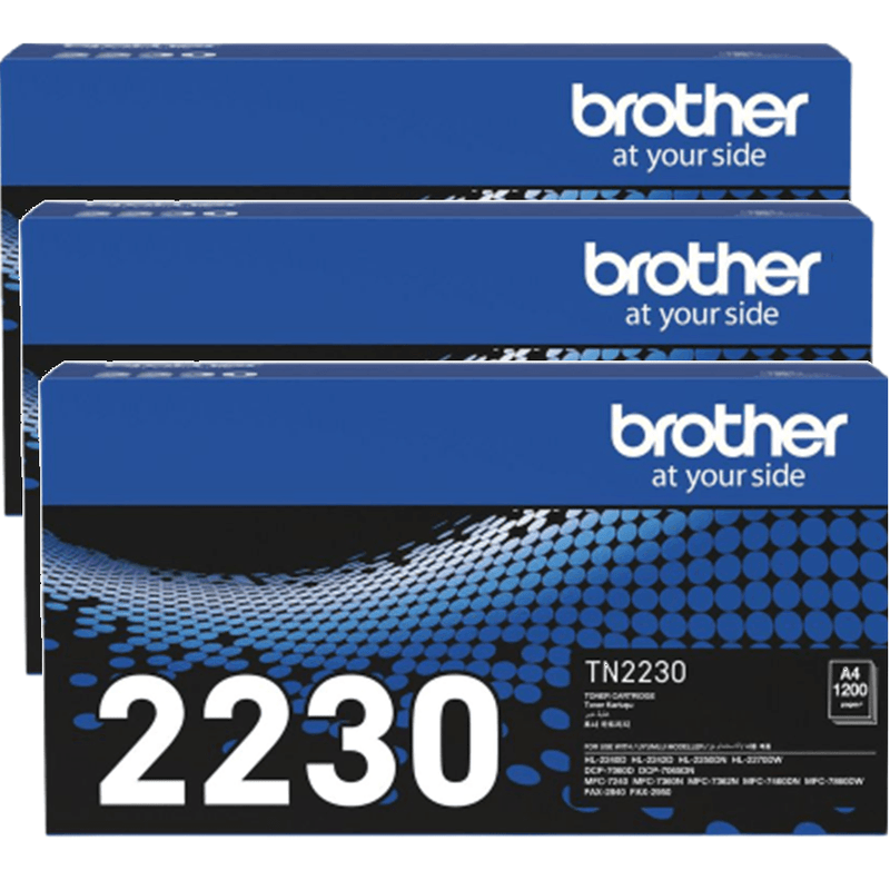 Brother TN-2230 Toner Ink Cartridge Black Genuine Original 3 Pack TN-2230 (3 Pack) - SuperOffice