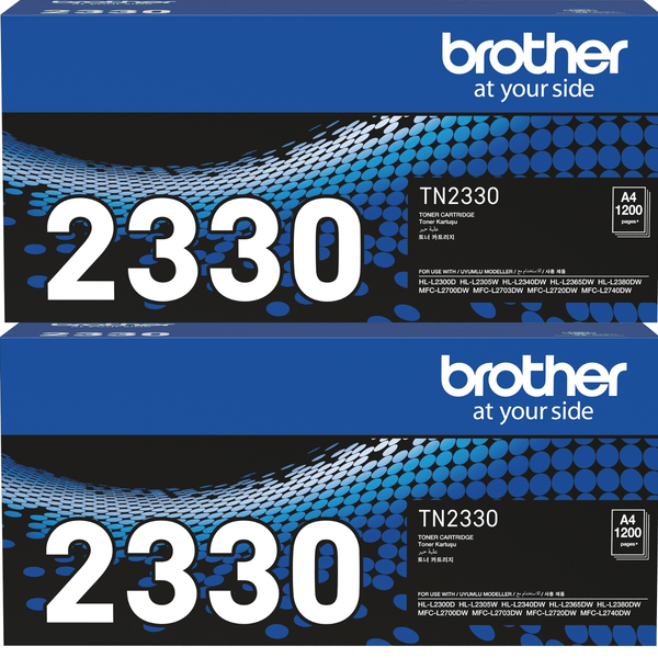 Brother TN-2330 Toner Ink Cartridge Black Genuine Original TN2330 2 Pack TN-2330 (2 Pack) - SuperOffice