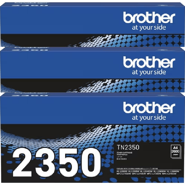 Brother TN-2350 Toner Ink Cartridge Black Genuine TN2350 3 Pack TN-2350 (3 Pack) - SuperOffice