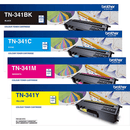 Brother TN-341 Toner Ink Cartridge Black/Cyan/Magenta/Yellow Set TN341 Genuine TN-341 Set - SuperOffice