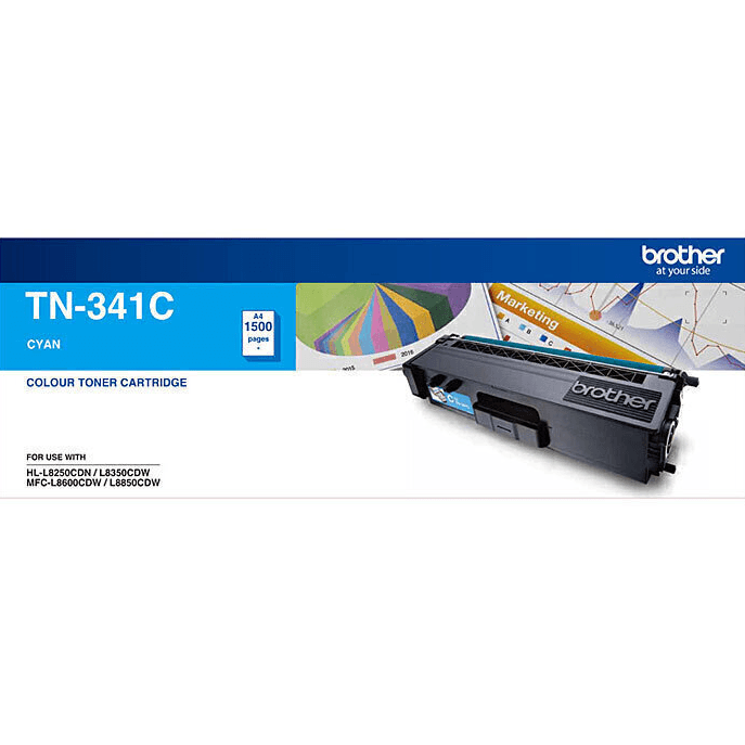 Brother TN-341 Toner Ink Cartridge Black/Cyan/Magenta/Yellow Set TN341 Genuine TN-341 Set - SuperOffice