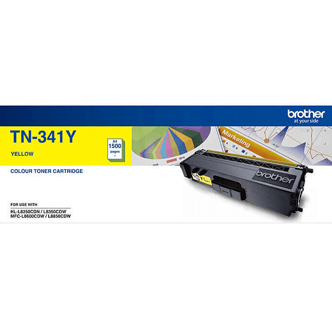 Brother TN-341Y Toner Ink Cartridge Yellow TN341 Genuine TN-341Y - SuperOffice
