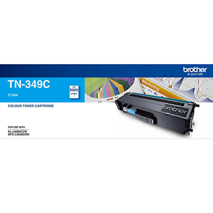 Brother TN-349C Toner Ink Cartridge Cyan TN349C Genuine Original TN-349C - SuperOffice