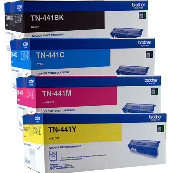 Brother TN-441 Toner Ink Cartridge Set Black/Cyan/Magenta/Yellow TN441 Genuine Original TN-441 Set - SuperOffice