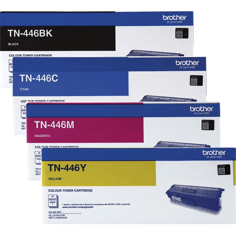 Brother TN-446 Toner Ink Cartridge Set Super High Yield Black/Cyan/Magenta/Yellow TN446 TN-446 Set - SuperOffice