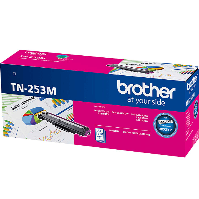 Brother TN253 Ink Toner Cartridge Magenta TN-253M HLL3230CDW/HLL3270CDW/MFCL3745CDW/MFCL3770CDW TN-253M - SuperOffice