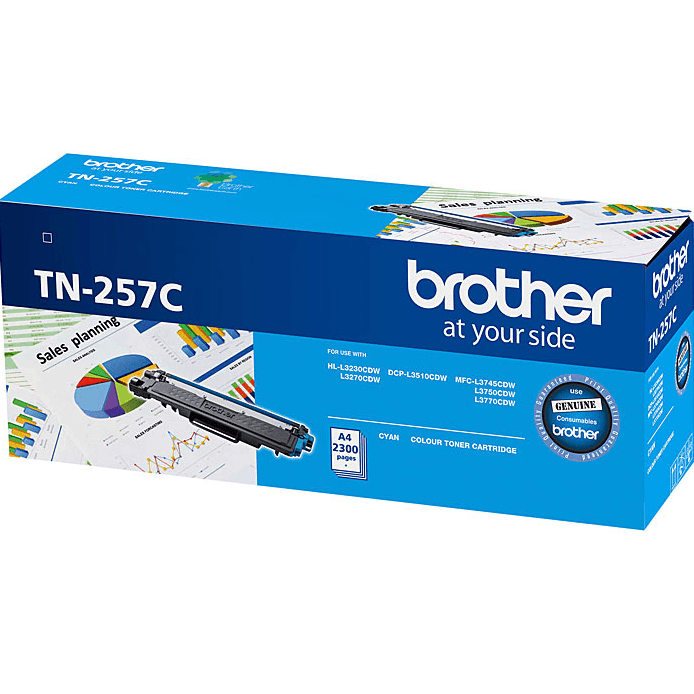 Brother TN257 Toner Ink Cartridge Cyan Genuine TN-257C TN-257C - SuperOffice