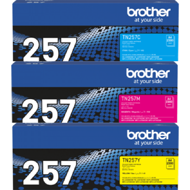 Brother TN257 Toner Ink Cartridge Set Cyan/Magenta/Yellow Colours Genuine High Yield TN257 COLOURS - SuperOffice