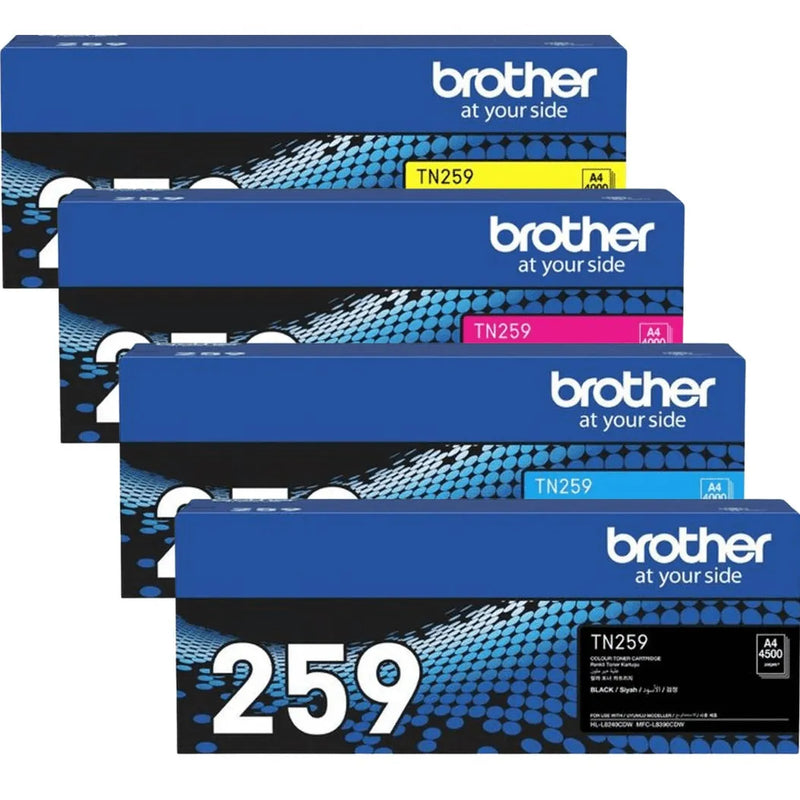 Brother TN259 Ink Toner Cartridge Black/Cyan/Magenta/Yellow Set TN-259 TN-259 Set - SuperOffice