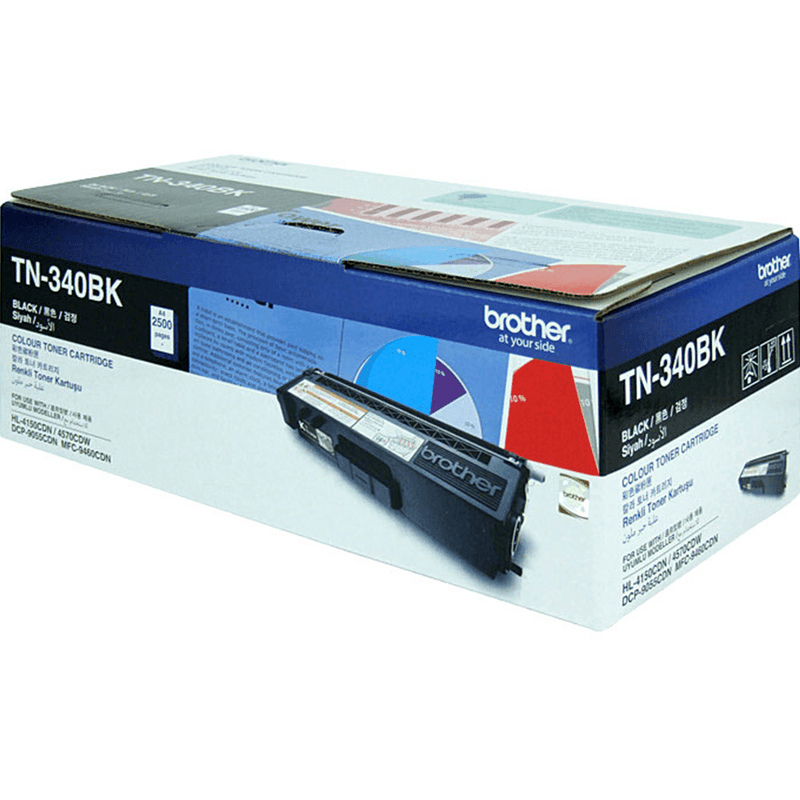 Brother TN340 Toner Ink Cartridge Black Genuine TN-340BK TN-340BK - SuperOffice