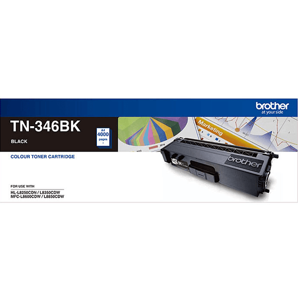 Brother TN346 Toner Ink Cartridge Black Genuine TN-346BK TN-346BK - SuperOffice