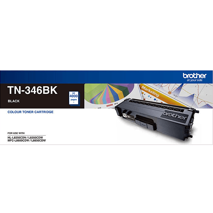 Brother TN346 Toner Ink Cartridge Black/Cyan/Magenta/Yellow Set Genuine TN-346 TN346 Set - SuperOffice