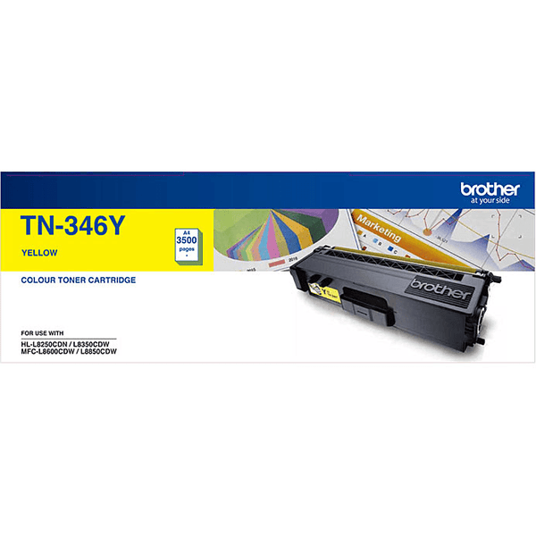Brother TN346 Toner Ink Cartridge Yellow Genuine TN-346Y TN-346Y - SuperOffice
