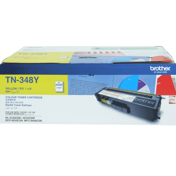 Brother TN348Y Toner Ink Cartridge High Yield Yellow Genuine Original TN-348 TN-348Y - SuperOffice