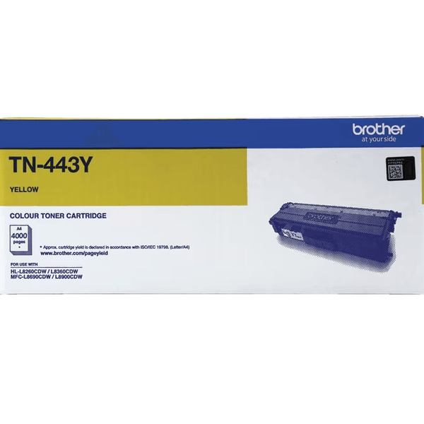 Brother TN443 Toner Ink Cartridge Genuine High Yield Yellow TN-443Y TN-443Y - SuperOffice
