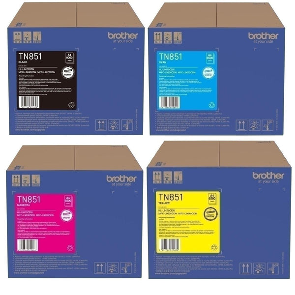 Brother TN851 Toner Ink Cartridge Set Black/Cyan/Yellow/Magenta TN-851 Genuine Original TN-851 Set - SuperOffice