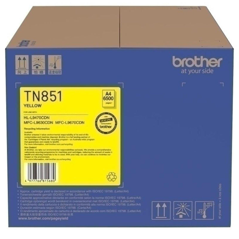 Brother TN851 Toner Ink Cartridge Yellow Original Genuine TN-851Y TN-851Y - SuperOffice