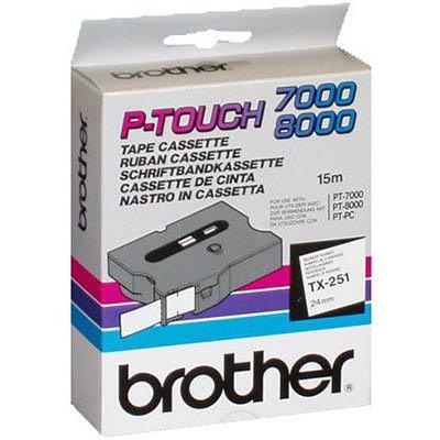 Brother Tx-251 Labelling Tape 24Mm Black On White TX-251 - SuperOffice