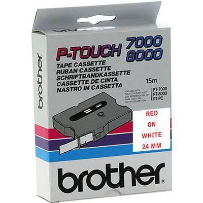 Brother Tx-252 Laminated Labelling Tape 24Mm Red On White TX252 - SuperOffice
