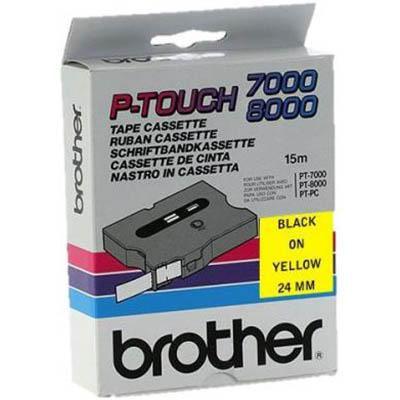 Brother Tx-651 Laminated Labelling Tape 24Mm Black On Yellow BRTX-651 - SuperOffice