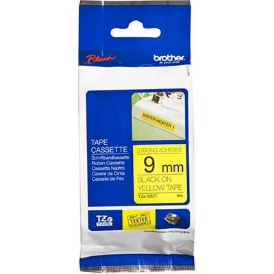Brother Tze-621 Laminated Labelling Tape 9Mm Black On Yellow TZE621 - SuperOffice