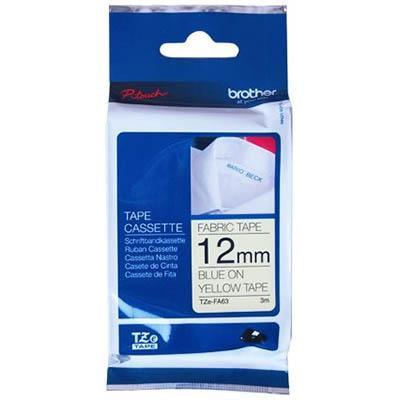 Brother Tze-Fa63 Fabric Tape 12Mm X 3M Blue On Yellow BTZFA63 - SuperOffice
