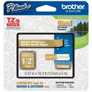 Brother Tze-Mq835 Labelling Tape 12Mm X 5M Matt White On Satin Gold TZEMQ835 - SuperOffice