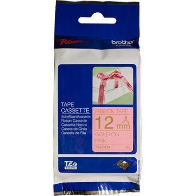 Brother Tze-Re34 Ribbon Tape 12Mm Gold On Pink TZE-RE34 - SuperOffice
