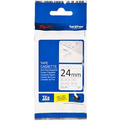 Brother Tze-Se5 Strong Adhesive Tape 24Mm Black On Clear TZESE5 - SuperOffice
