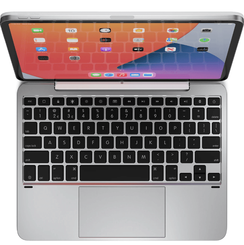 Brydge MAX+ Magnetic Keyboard Trackpad Case iPad Pro 12.9" 5th/4th/3rd Gen White Silver BRY6033 - SuperOffice