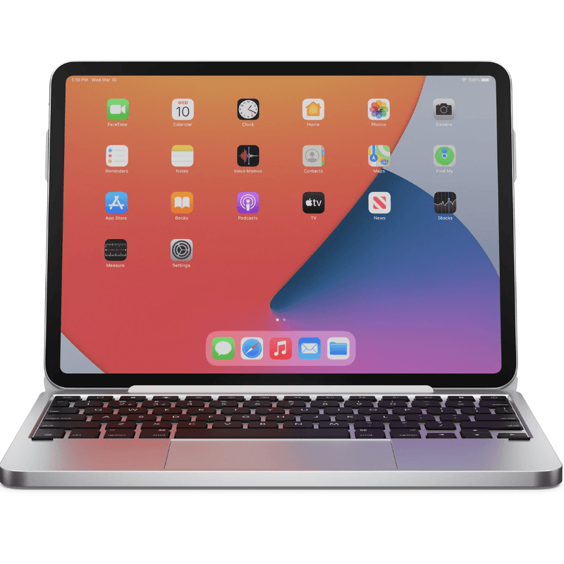 Brydge MAX+ Magnetic Keyboard Trackpad Case iPad Pro 12.9" 5th/4th/3rd Gen White Silver BRY6033 - SuperOffice