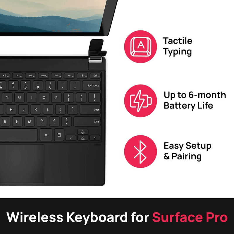 Brydge Pro+ 12.3" Bluetooth Keyboard Trackpad Microsoft Surface Pro 7+/7/6 Silver BRY7011 - SuperOffice