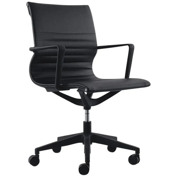 Buro Diablo Home Office Chair Black Frame With Arms PU Black 136-PU3 - SuperOffice