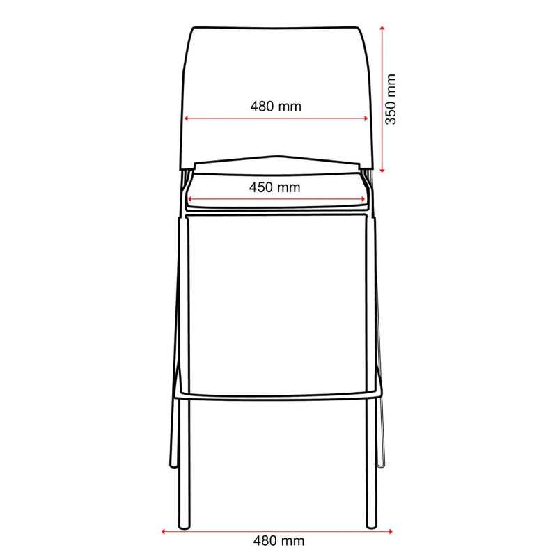 Buro Maxim 4 Leg Barstool Black Powdercoat Frame Stool 562-3-3 - SuperOffice