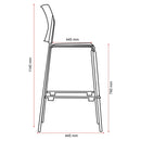 Buro Maxim 4 Leg Barstool Black Powdercoat Frame Stool 562-3-3 - SuperOffice