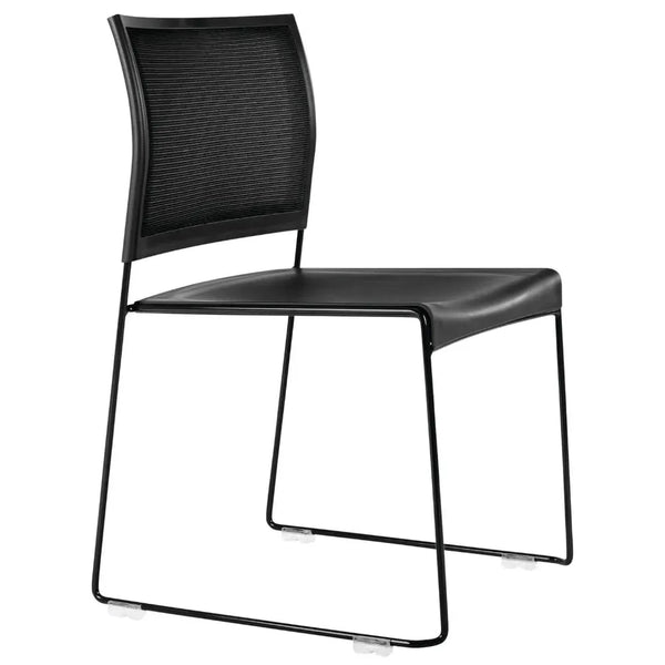 Buro Maxim Sled Base Cafe Chair Mesh Back Powdercoat Frame Black 545-3-3 - SuperOffice