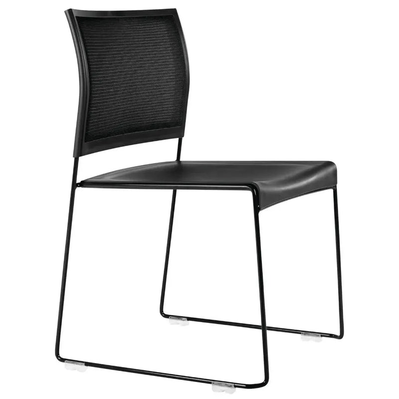 Buro Maxim Sled Base Cafe Chair Mesh Back Powdercoat Frame Black 545-3-3 - SuperOffice
